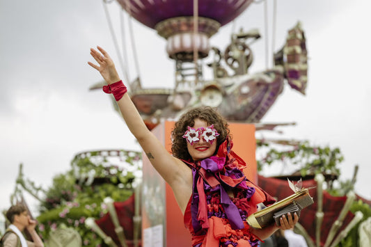 Tomorrowland picture showcasing rave accessories in a party