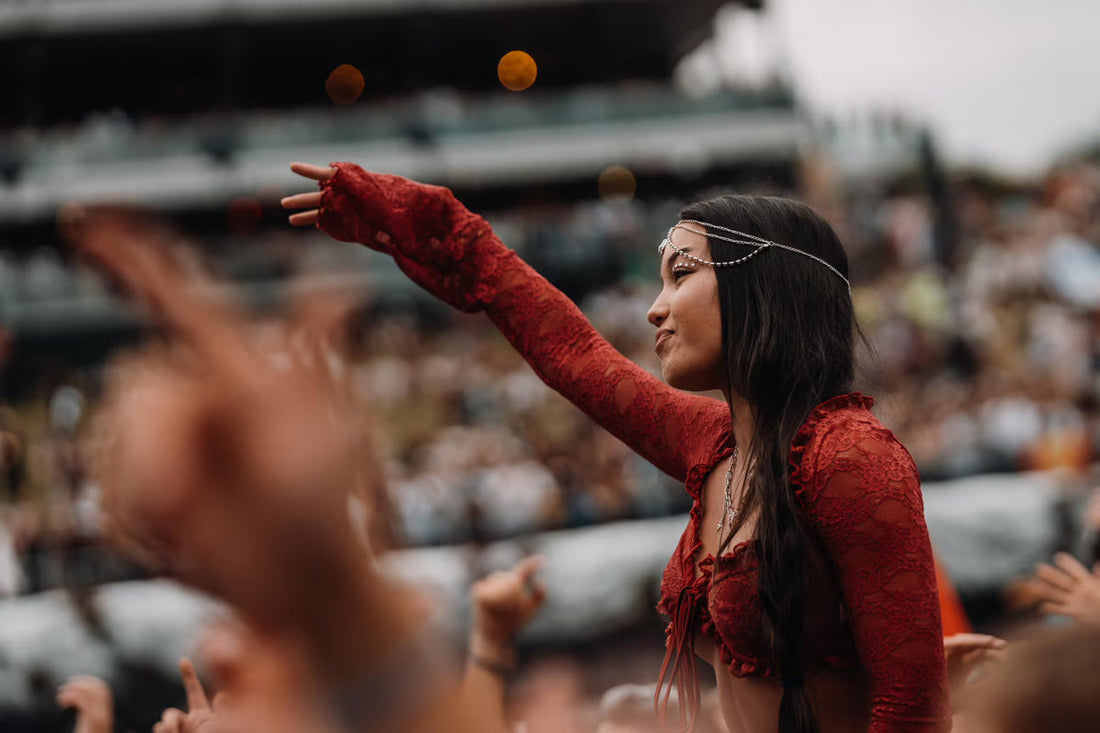 Tomorrowland picture from Liakara store with rave accessories for a woman.