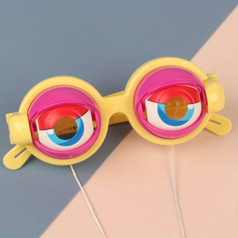 Crazy Eyes Novelty Glasses in vibrant colors for fun pranks and rave parties, suitable for kids and adults, perfect novelty gift.