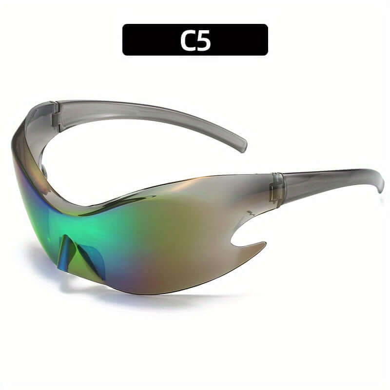 Trendy Oversized Y2K Rave Sunglasses with Gradient Polycarbonate Lenses