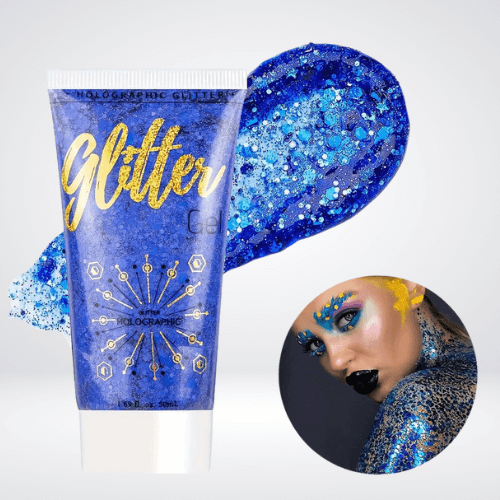 metallic blue glitter