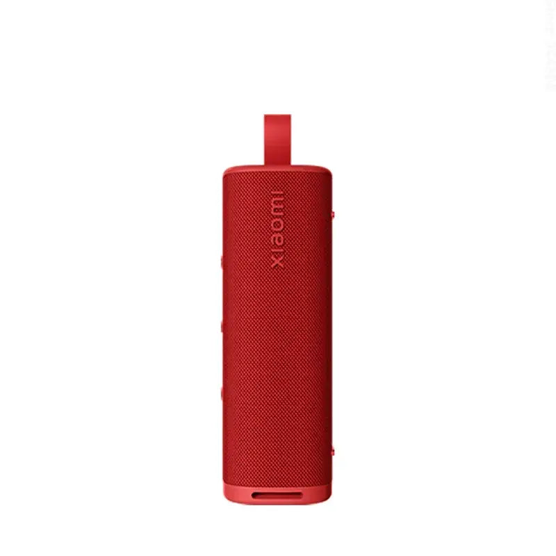 Red Xiaomi Sound Outdoor Portable Bluetooth Speaker with 30W power and 12-hour battery, perfect for festivals and camping.