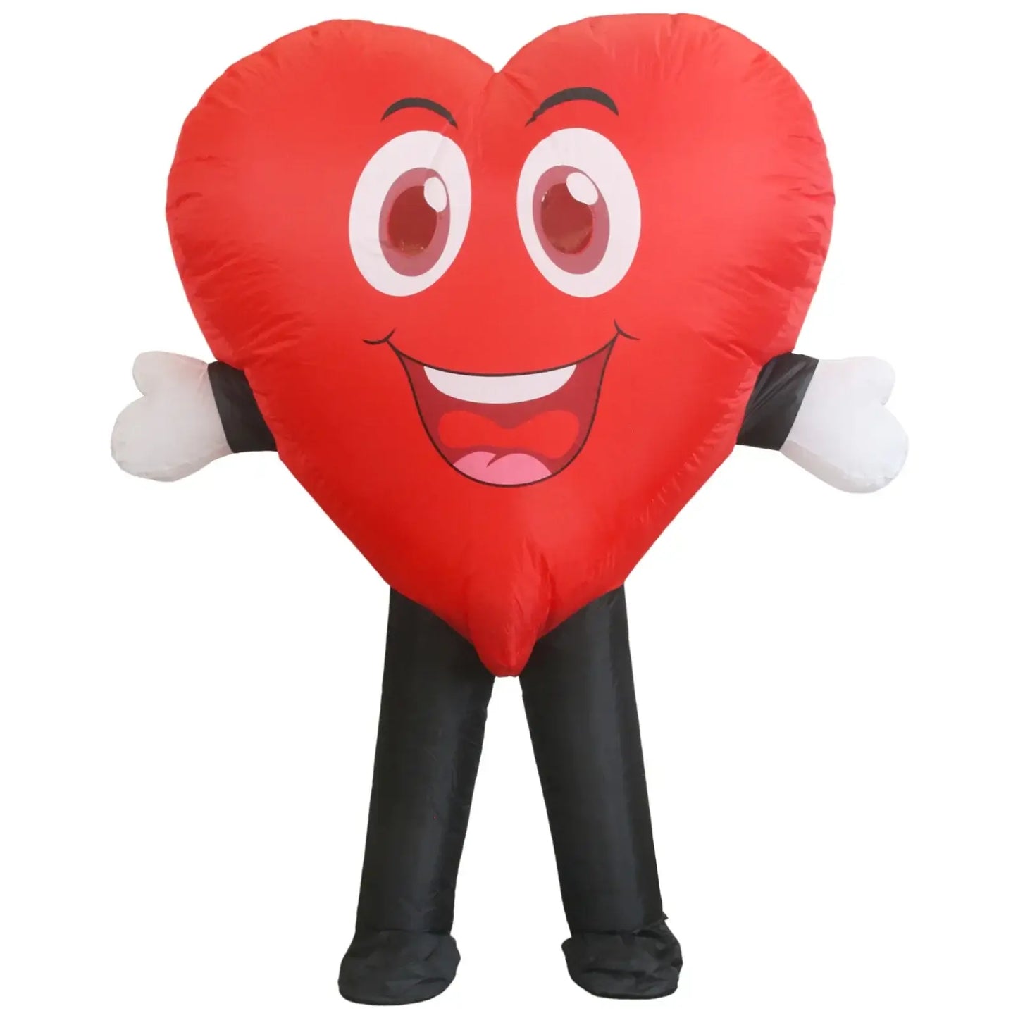 Inflatable heart costume for adults, perfect for festivals and events.