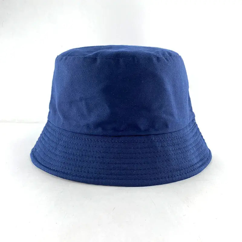 "Navy blue bucket hat with LED glow effect for beach and party events, offering style and comfort for men and women."