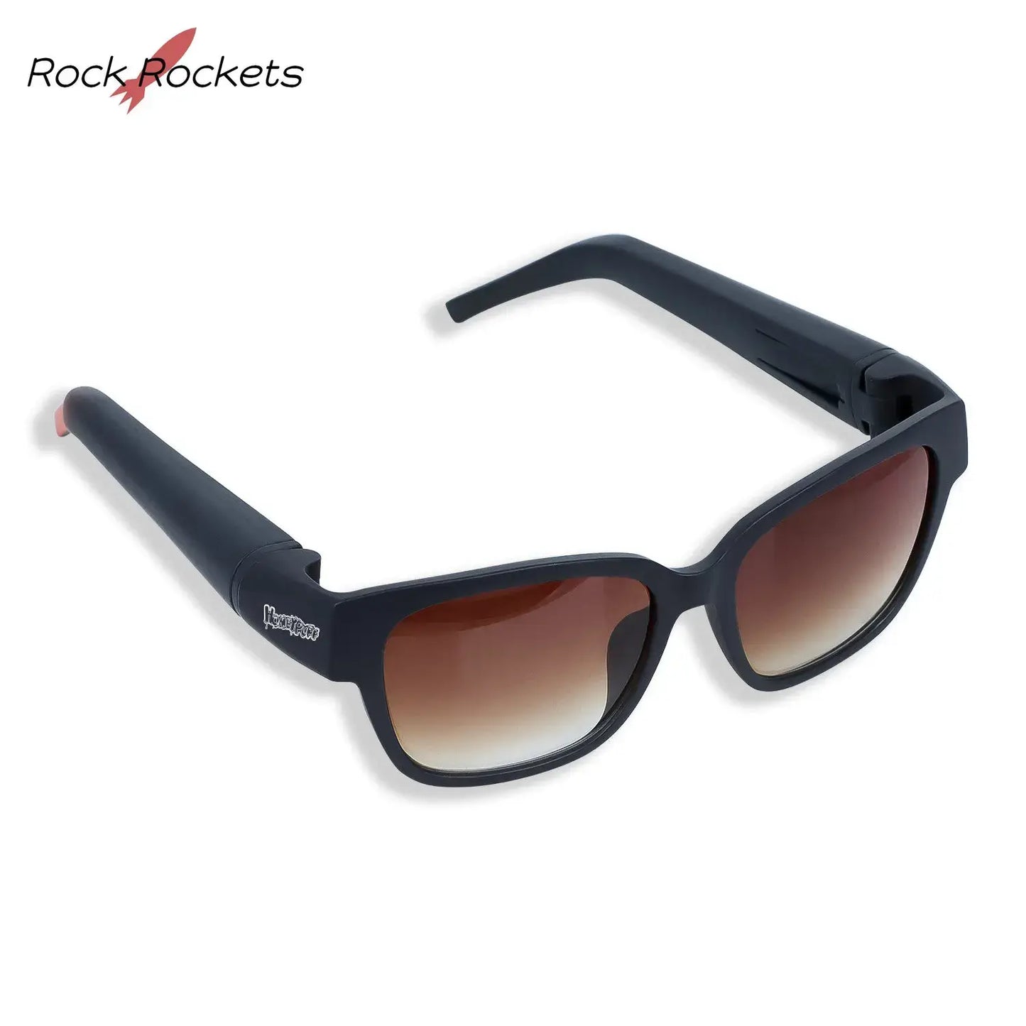 Stylish sunglasses with hidden storage compartment and removable holder, perfect for discreet use at festivals and outdoor events.