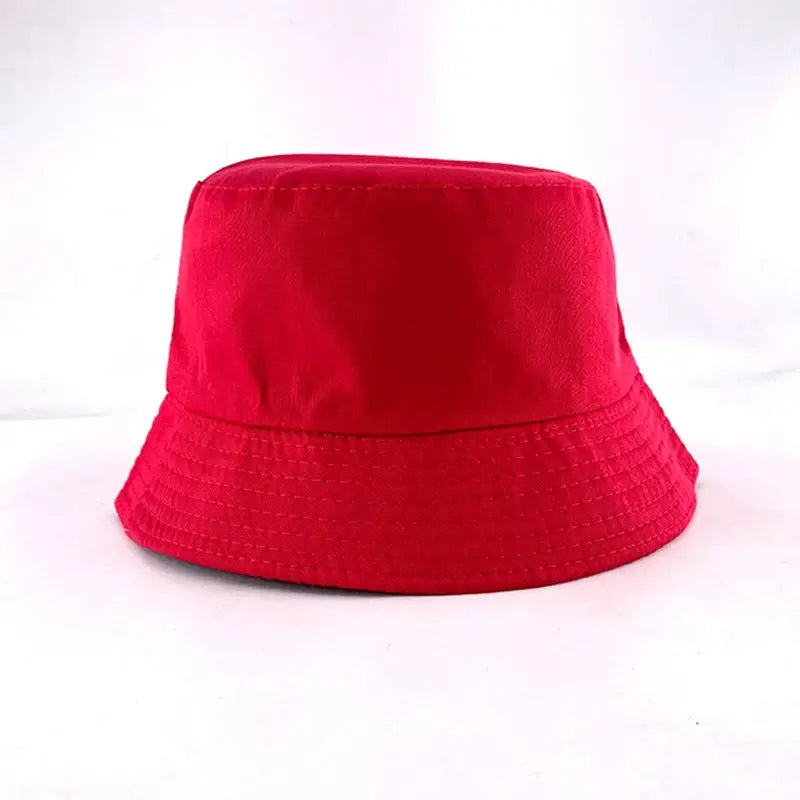 Red LED glowing bucket hat for beach parties and night events, stylish and lightweight design.