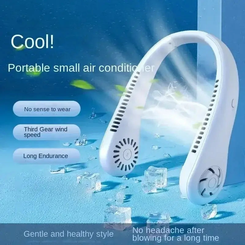 Ventilador de cuello: refrigerador recargable de 3 velocidades para mayor comodidad en fiestas, festivales y raves🍄