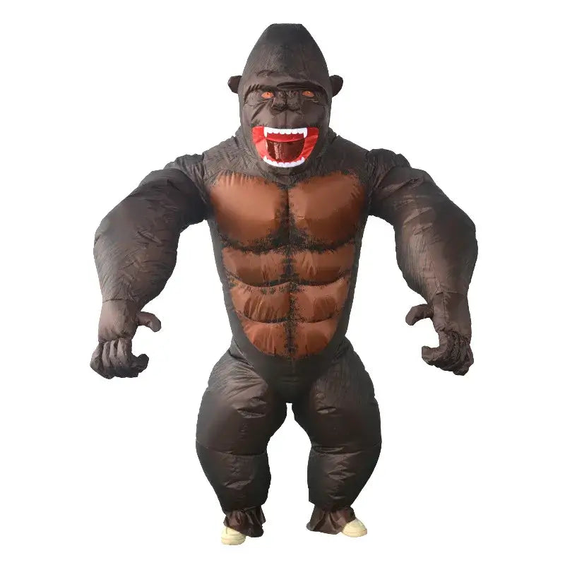 Inflatable gorilla costume for adults, perfect for festivals, dance parties, and events, made from durable polyester material.