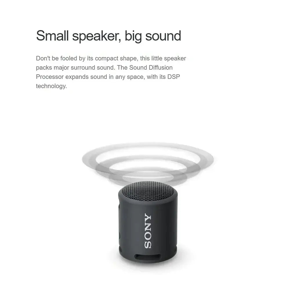 Sony XB13 EXTRA BASS Portable Bluetooth Speaker with Sound Diffusion and DSP Technology for Powerful Surround Sound