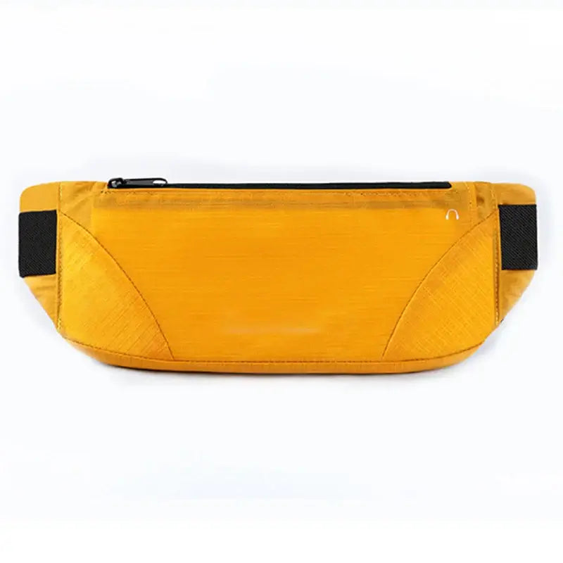 Yellow waterproof waist pack with phone pocket, perfect for festivals and parties. Durable, lightweight, and breathable for all-day comfort.