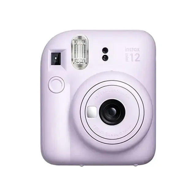 Fujifilm Instax Mini 12 Instant Camera in Lilac Purple, compact design with selfie mode and automatic exposure for instant photography.