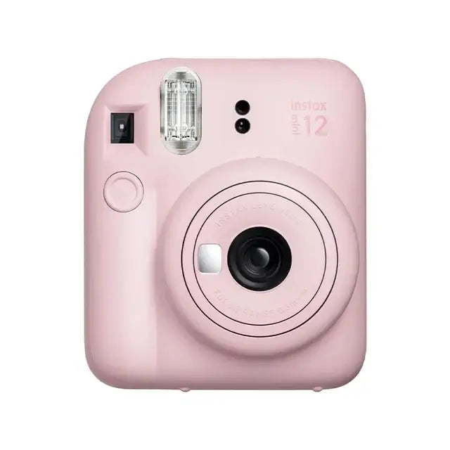 Fujifilm Instax Mini 12 instant camera in Blossom Pink with automatic exposure and selfie mode for capturing high-quality memories.