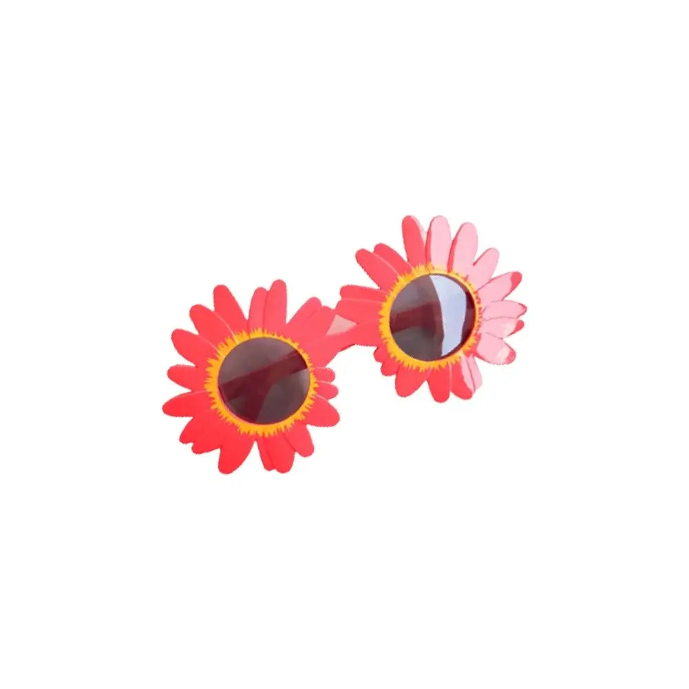 Bright pink sunflower-inspired festival sunglasses with UV400 protection for fun and stylish summer parties.