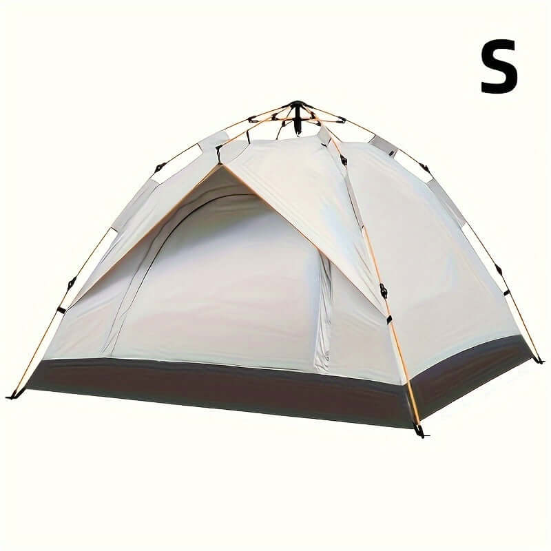 Waterproof camping tent for 3-4 people with UV protection and carbon-fiber poles, featuring an automatic setup for outdoor adventures.