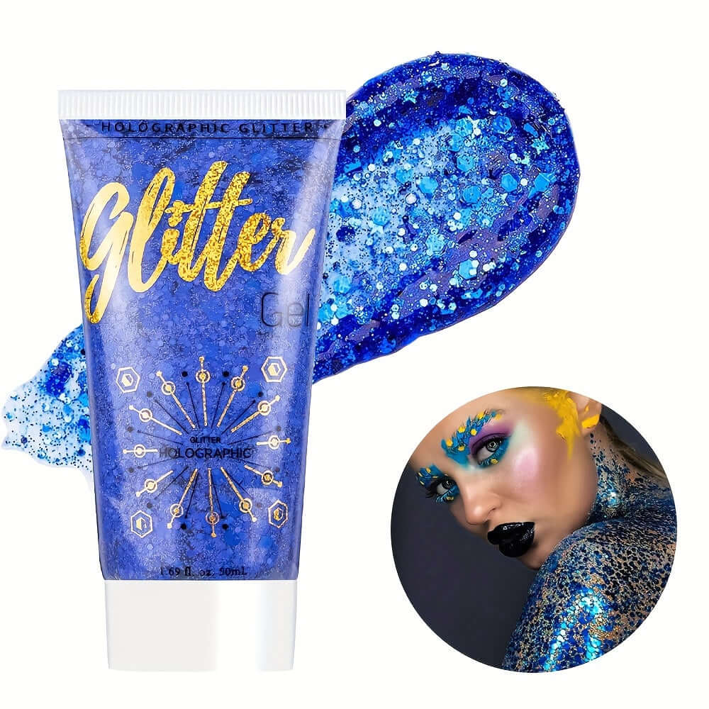 metallic blue glitter