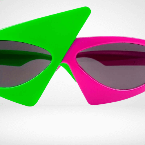 Gafas con montura triangular estilo hip hop: accesorio de fiesta con bloques de colores llamativos 🍄