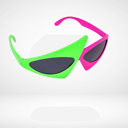 Gafas con montura triangular estilo hip hop: accesorio de fiesta con bloques de colores llamativos 🍄