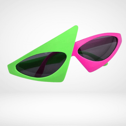 Gafas con montura triangular estilo hip hop: accesorio de fiesta con bloques de colores llamativos 🍄