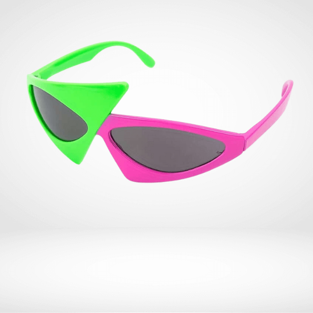 Gafas con montura triangular estilo hip hop: accesorio de fiesta con bloques de colores llamativos 🍄