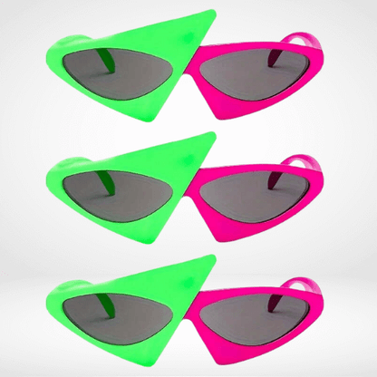 Gafas con montura triangular estilo hip hop: accesorio de fiesta con bloques de colores llamativos 🍄