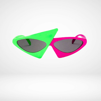 Gafas con montura triangular estilo hip hop: accesorio de fiesta con bloques de colores llamativos 🍄